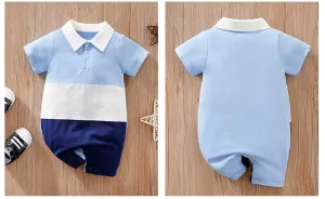 Baby Boys Romper - Baby Boys Summer Cotton Short Sleeve Shirt Romper