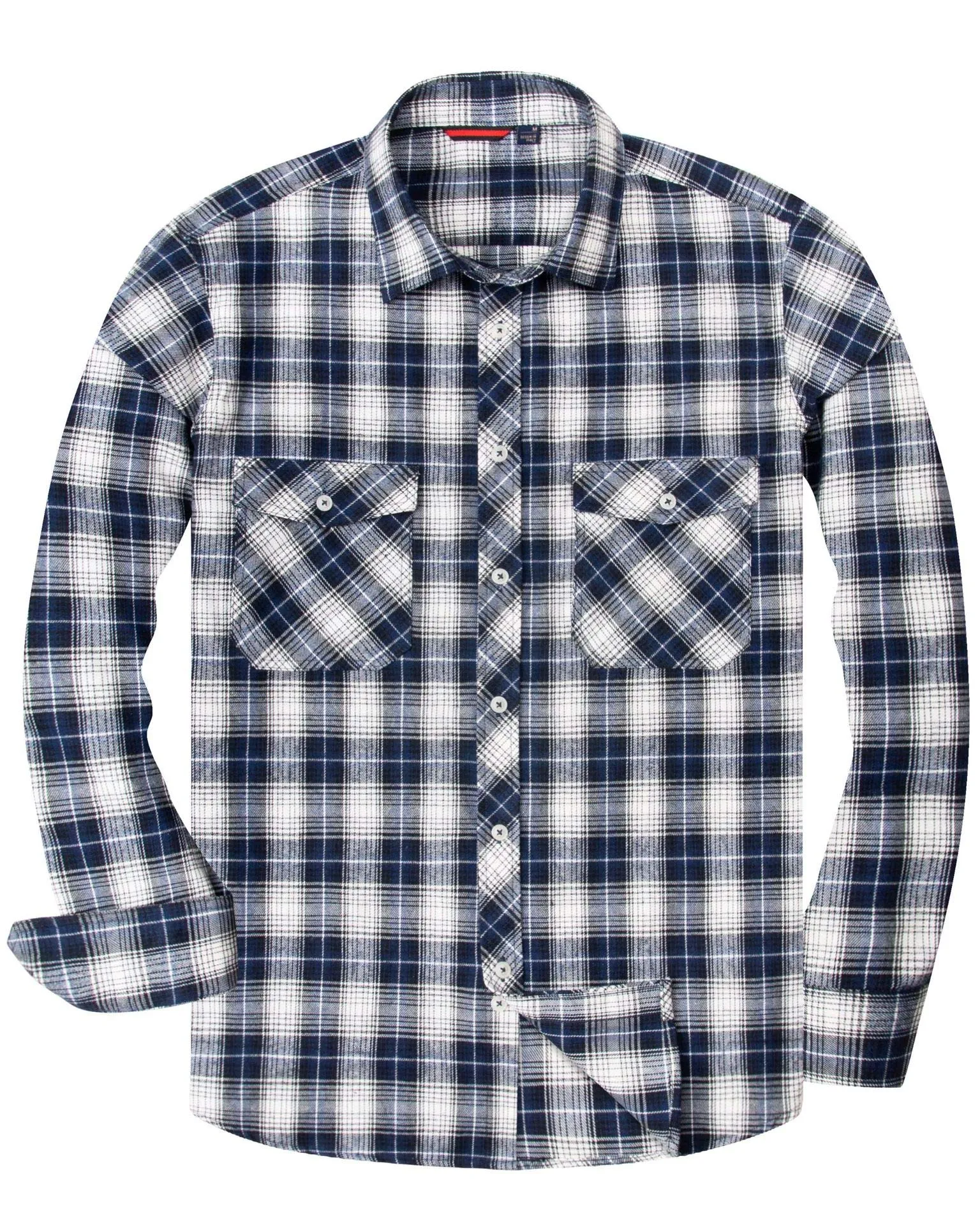 BIG & TALL Men's Button Down Long Sleeve Plaid Flannel Casual Shirts