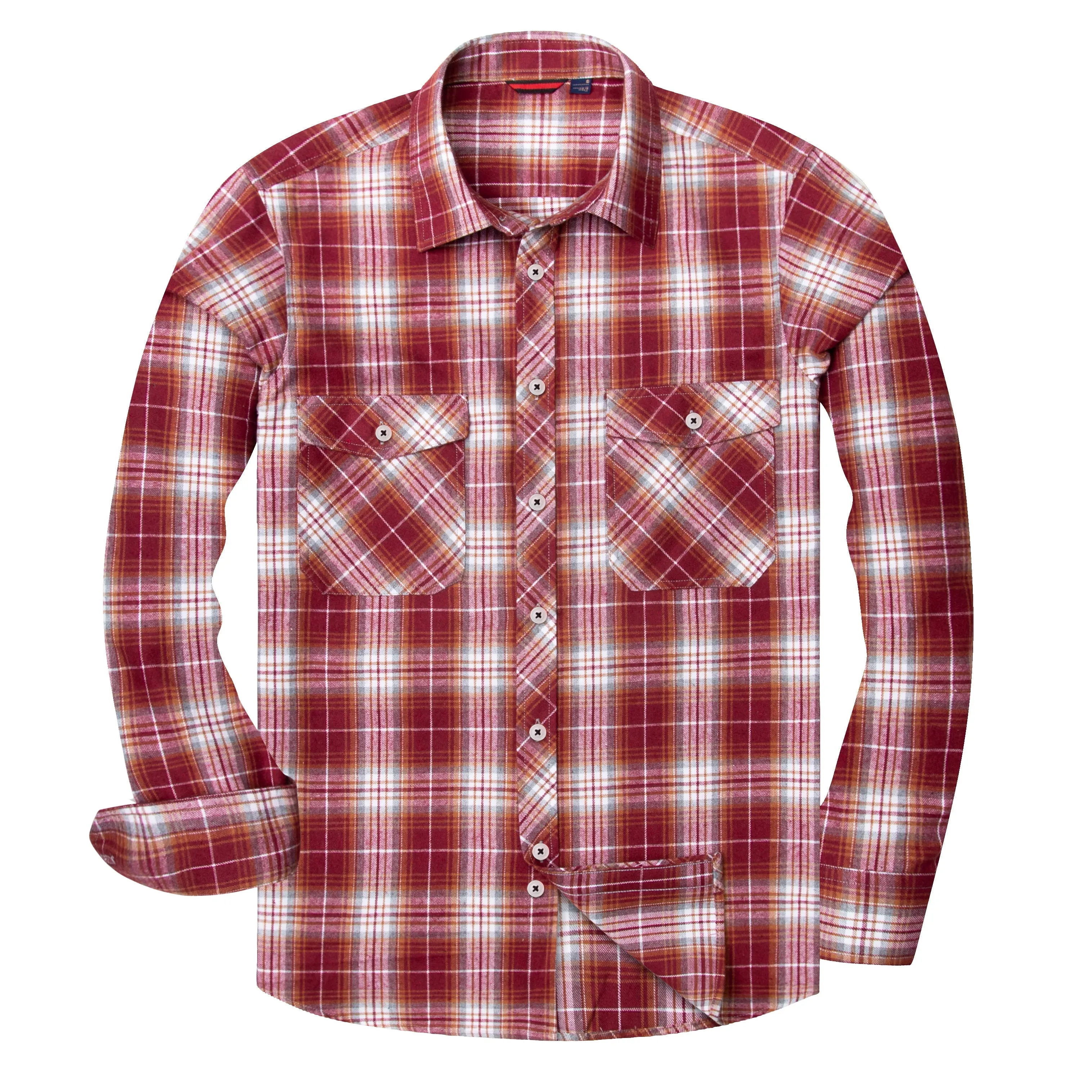 BIG & TALL Men's Button Down Long Sleeve Plaid Flannel Casual Shirts