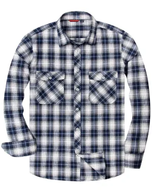 BIG & TALL Men's Button Down Long Sleeve Plaid Flannel Casual Shirts