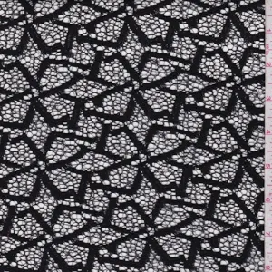 Black Pinwheel Mesh Lace Fabric