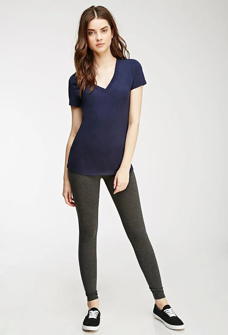 Blue Cotton Leggings