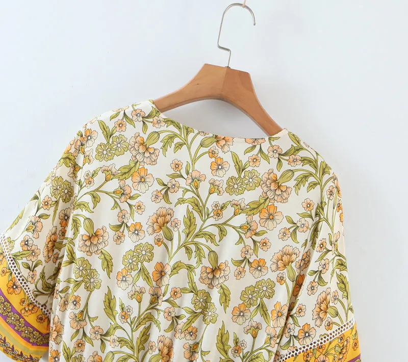 Boho Maxi Dress, Sundress, Yellow Cassia