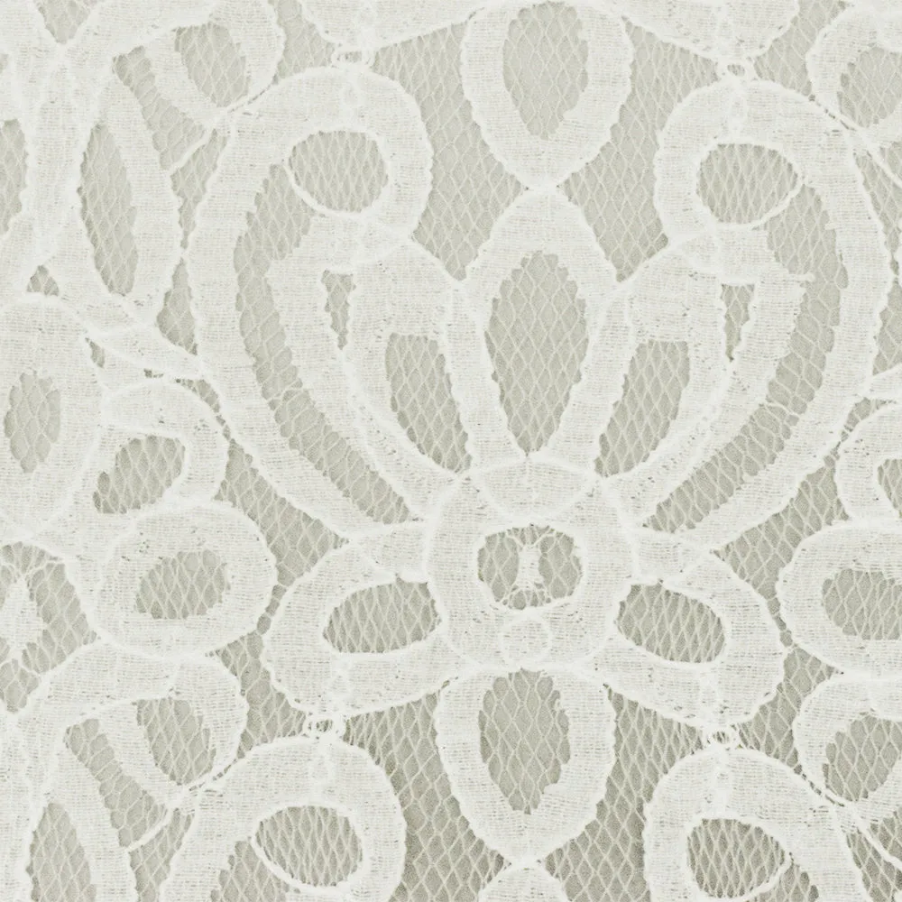 Cloud Ivory Baroque Cotton-Poly Lace Knit Fabric