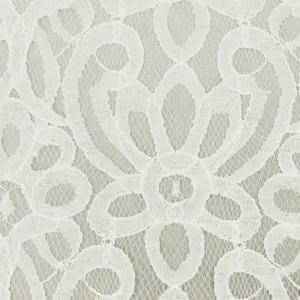 Cloud Ivory Baroque Cotton-Poly Lace Knit Fabric