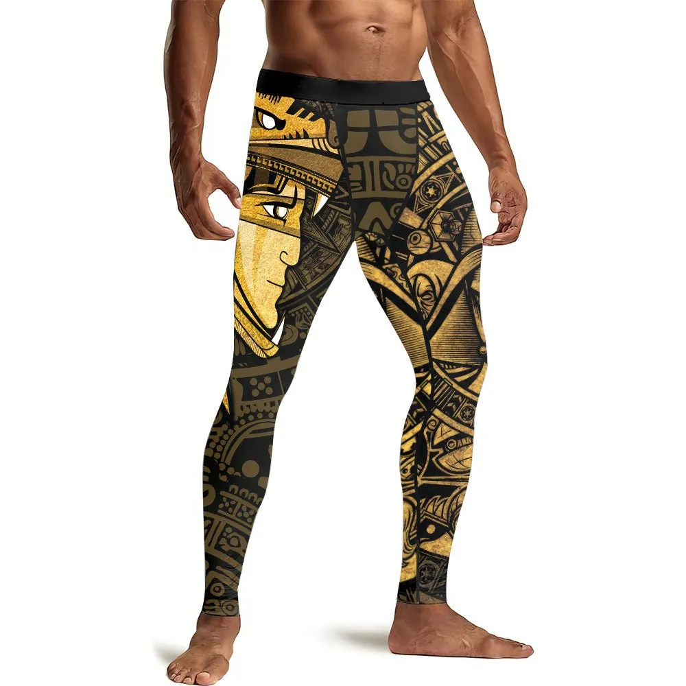 Darth Vader Aztec Calendar Men's Compression Leggings