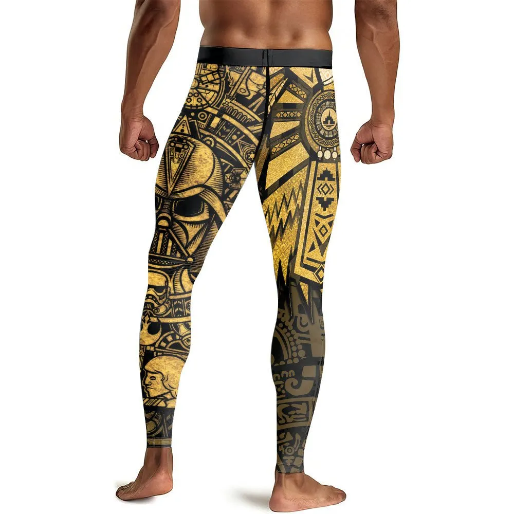 Darth Vader Aztec Calendar Men's Compression Leggings