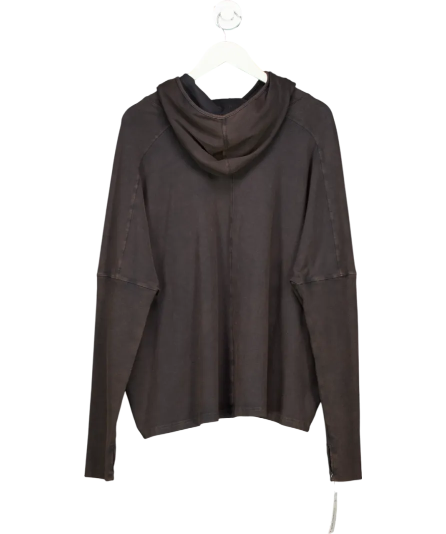 Free People Grey Relaxed Hooded Sweater UK S