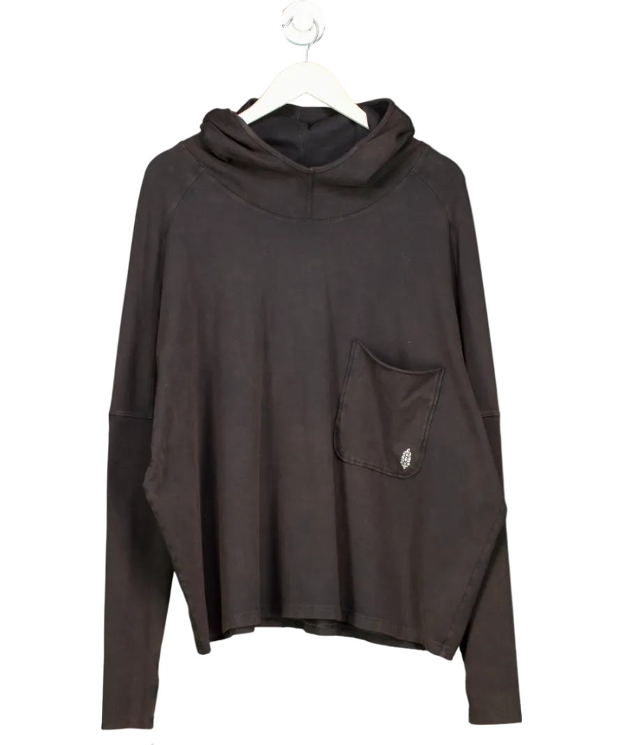 Free People Grey Relaxed Hooded Sweater UK S