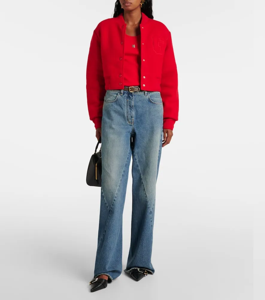 Givenchy Cropped wool varsity jacket