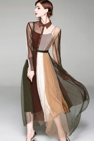 Maxi Dress, Boho Vintage Party Dress, Pleted Dress, Brownie Sugar