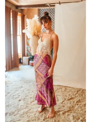 Paisley Patchwork Bandana Print Boho Maxi Skirt