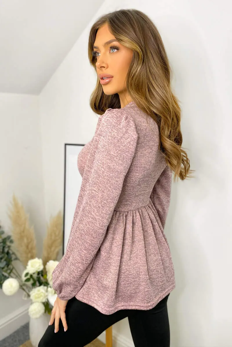 Pink Peplum Top