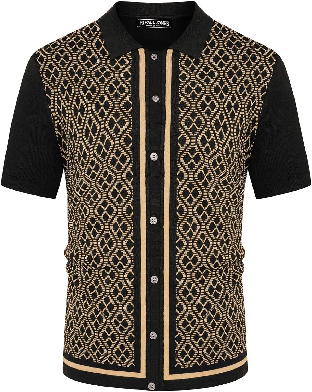 PJ PAUL JONES Men's Polo Shirts 70s Vintage Shirts Contrast Knitted Polo Shirts