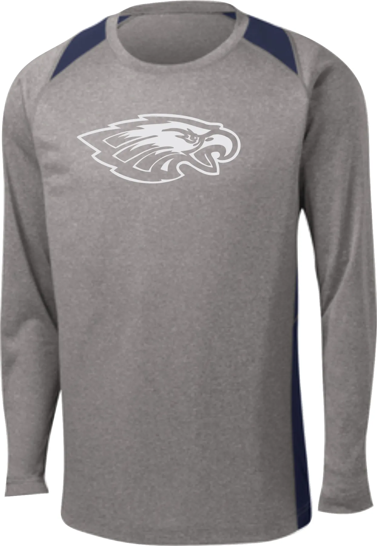 Reflective Eagle long sleeve wicking T shirt with color insert