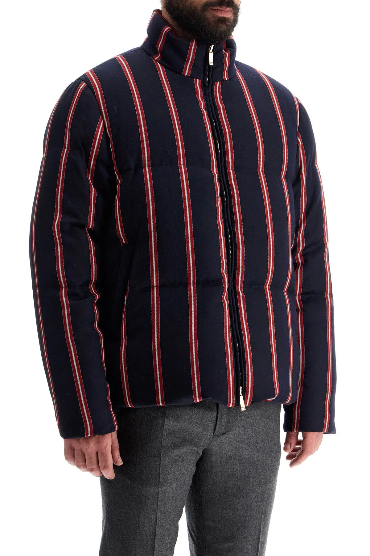 reversible high-neck down jacket MJD091X F0645 NAVY