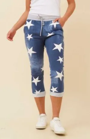 STAR COTTON JOGGER JERSEY WAIST DARK DENIM