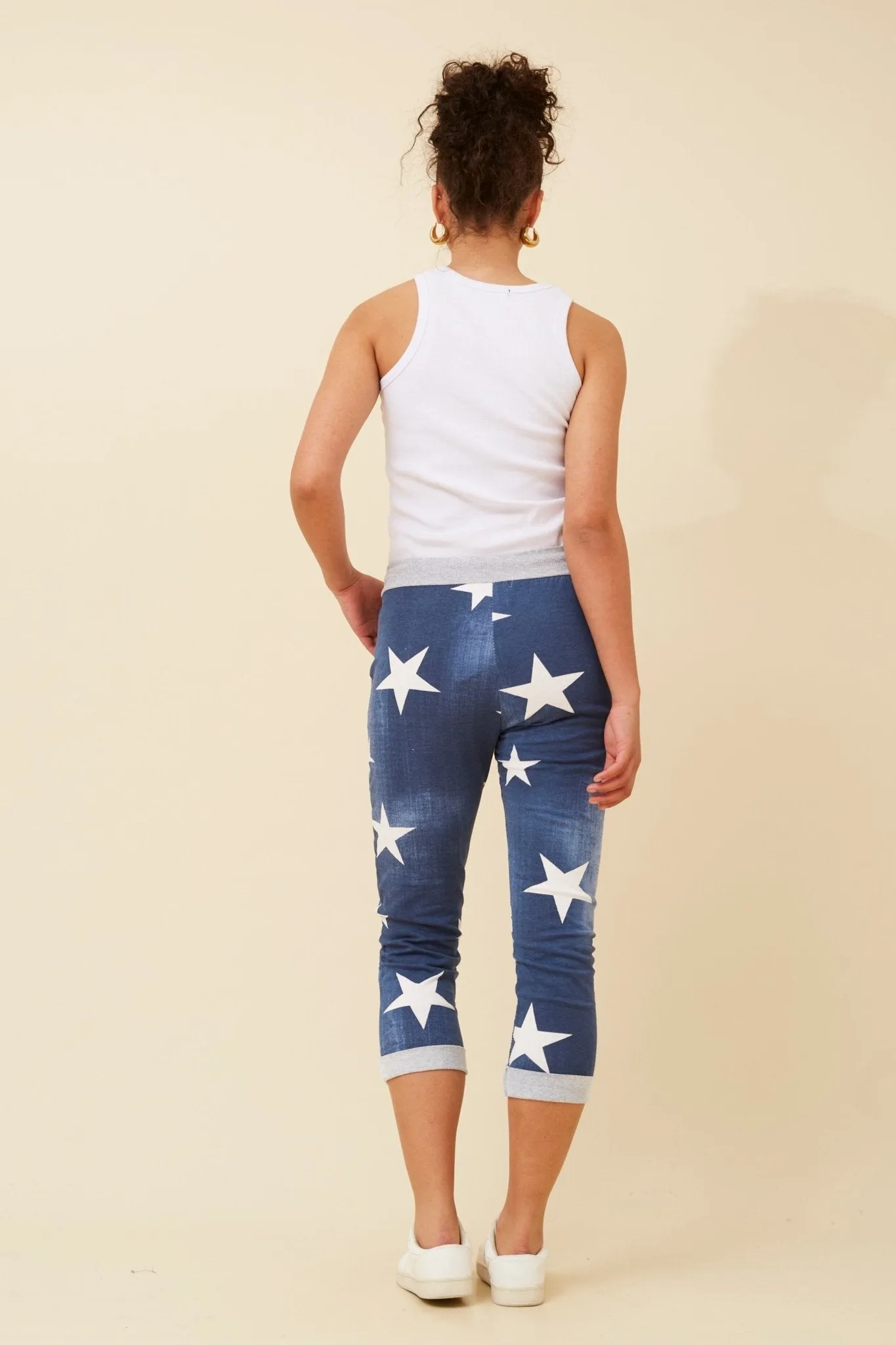 STAR COTTON JOGGER JERSEY WAIST DARK DENIM