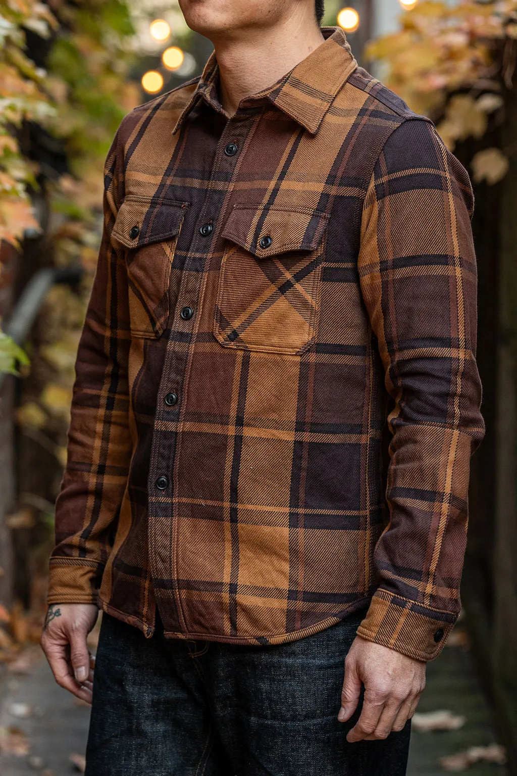 UES 502451 Extra Heavy Flannel Shirt - Orange