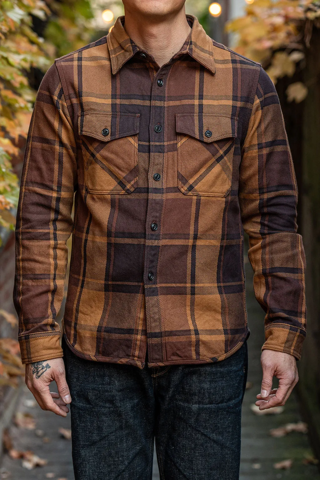 UES 502451 Extra Heavy Flannel Shirt - Orange