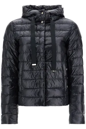 ultra-lightweight black nylon down jacket with hood PI001994D 12017Z NERO