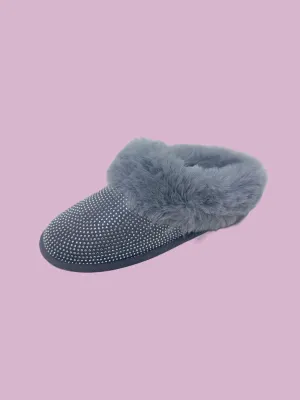 WILD DIVA Embellished Faux Fur Platform Booties
